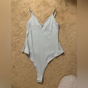 Light blue ribbed bodysuit